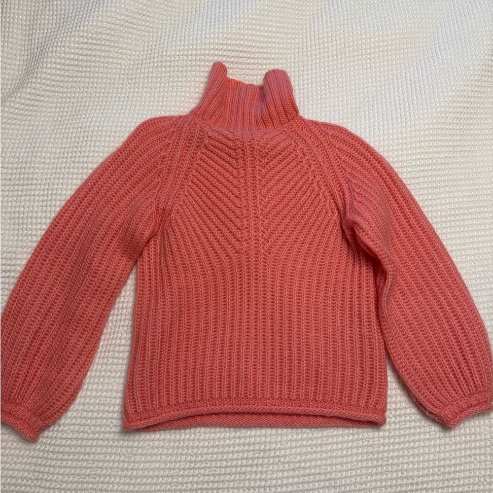 Mohair Cozy Pink Turtleneck Sweater
